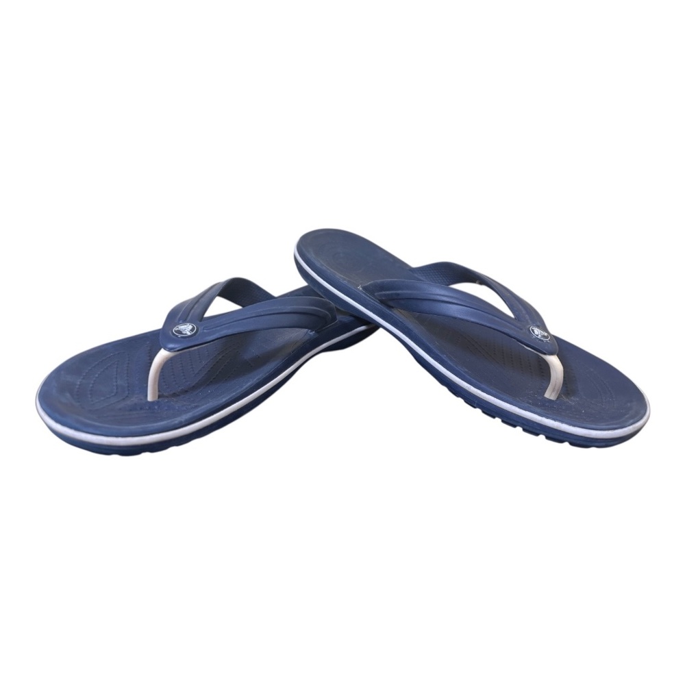 Crocs Flip Flop Sandals Mens Size 11 Blue Beach Vacation Slip on